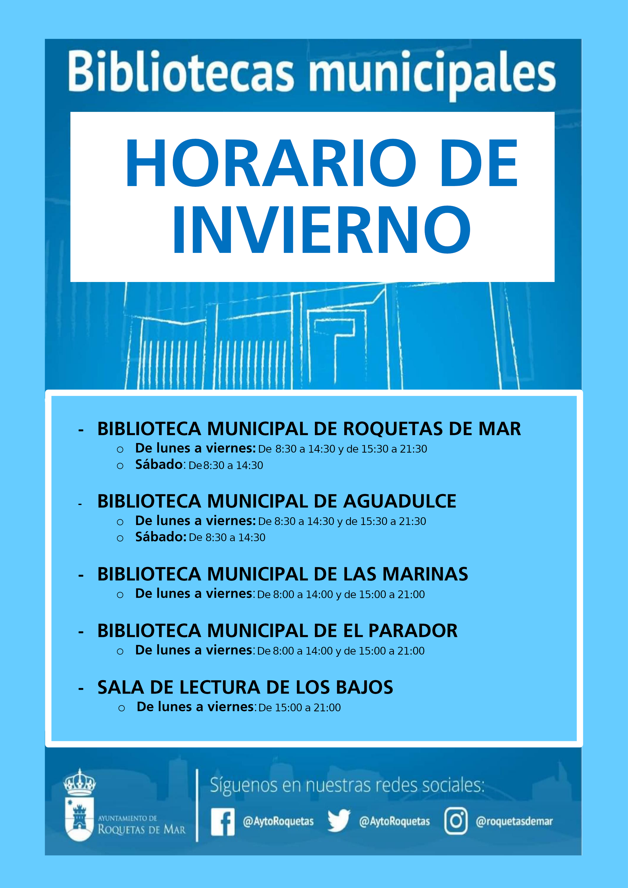 Horario Bibliotecas Invierno